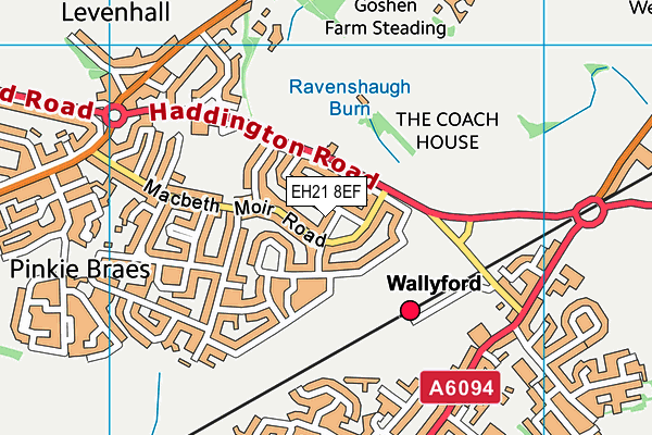 EH21 8EF map - OS VectorMap District (Ordnance Survey)