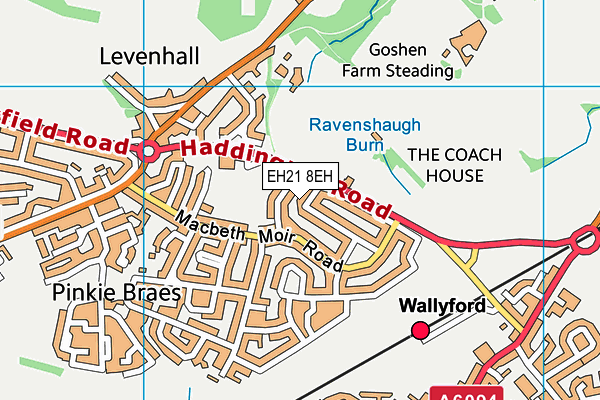 EH21 8EH map - OS VectorMap District (Ordnance Survey)