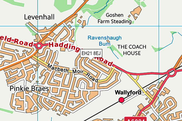 EH21 8EJ map - OS VectorMap District (Ordnance Survey)