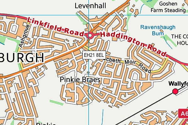 EH21 8EL map - OS VectorMap District (Ordnance Survey)