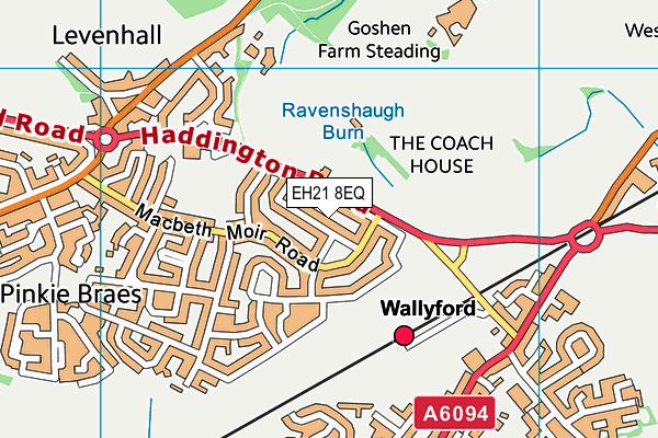 EH21 8EQ map - OS VectorMap District (Ordnance Survey)