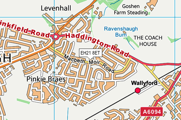 EH21 8ET map - OS VectorMap District (Ordnance Survey)