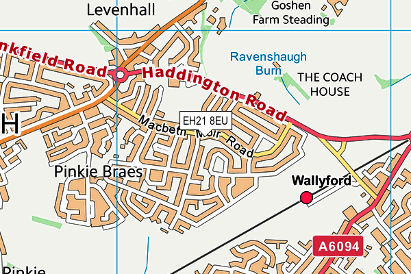 EH21 8EU map - OS VectorMap District (Ordnance Survey)