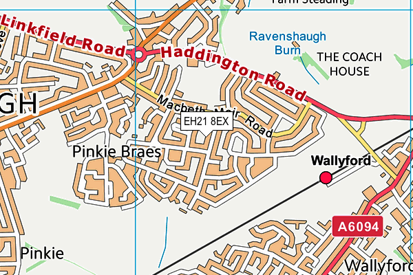 EH21 8EX map - OS VectorMap District (Ordnance Survey)