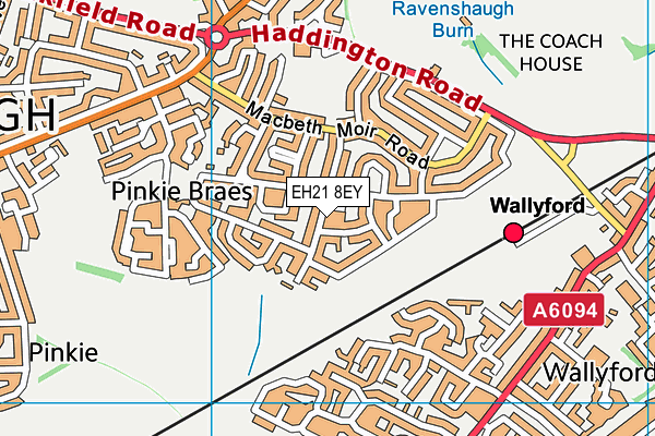 EH21 8EY map - OS VectorMap District (Ordnance Survey)