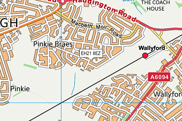 EH21 8EZ map - OS VectorMap District (Ordnance Survey)