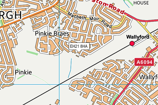 EH21 8HA map - OS VectorMap District (Ordnance Survey)