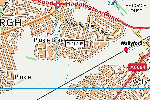 EH21 8HB map - OS VectorMap District (Ordnance Survey)