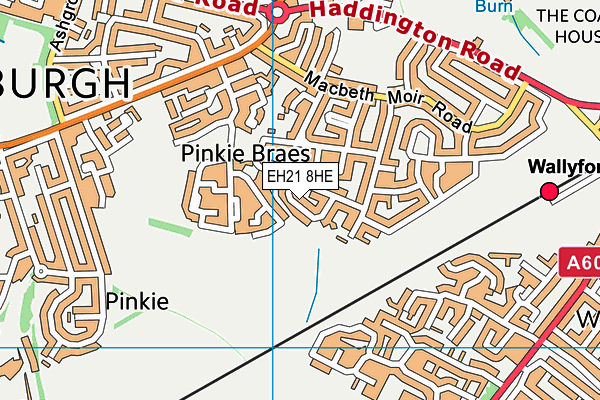 EH21 8HE map - OS VectorMap District (Ordnance Survey)