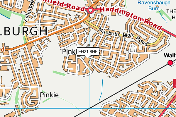 EH21 8HF map - OS VectorMap District (Ordnance Survey)