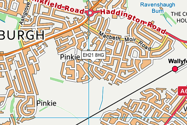 EH21 8HG map - OS VectorMap District (Ordnance Survey)