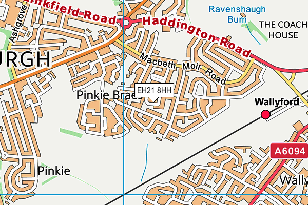 EH21 8HH map - OS VectorMap District (Ordnance Survey)