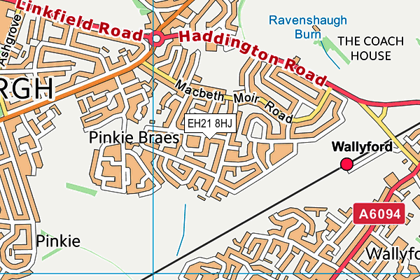 EH21 8HJ map - OS VectorMap District (Ordnance Survey)