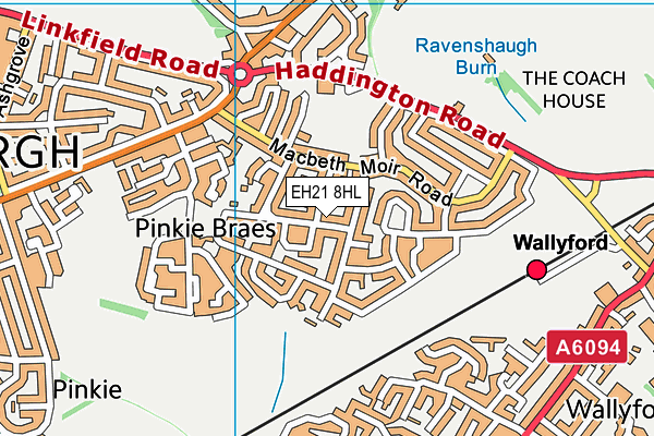 EH21 8HL map - OS VectorMap District (Ordnance Survey)