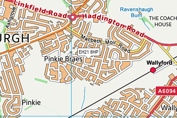 EH21 8HP map - OS VectorMap District (Ordnance Survey)