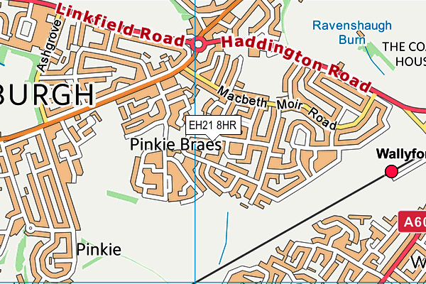 EH21 8HR map - OS VectorMap District (Ordnance Survey)