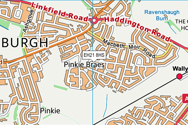 EH21 8HS map - OS VectorMap District (Ordnance Survey)