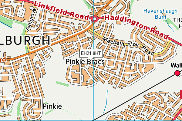 EH21 8HT map - OS VectorMap District (Ordnance Survey)