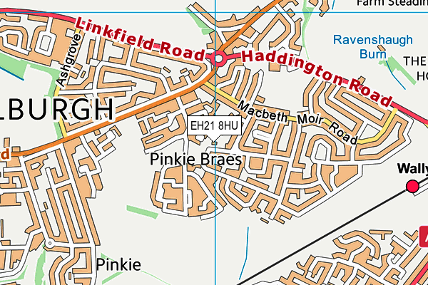 EH21 8HU map - OS VectorMap District (Ordnance Survey)