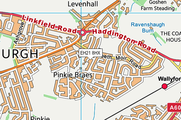 EH21 8HX map - OS VectorMap District (Ordnance Survey)