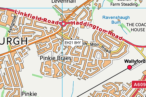 EH21 8HY map - OS VectorMap District (Ordnance Survey)