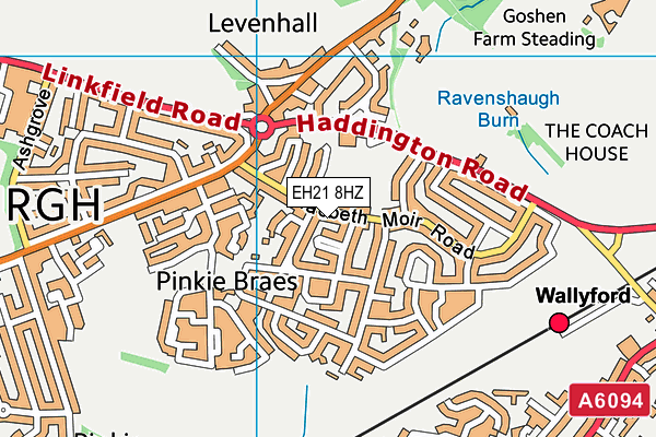 EH21 8HZ map - OS VectorMap District (Ordnance Survey)