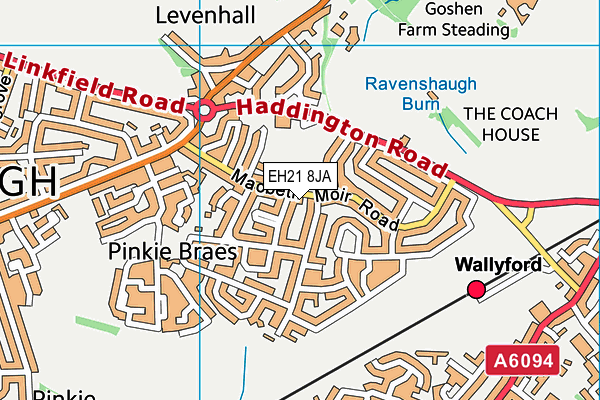 EH21 8JA map - OS VectorMap District (Ordnance Survey)