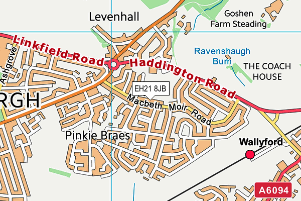 EH21 8JB map - OS VectorMap District (Ordnance Survey)