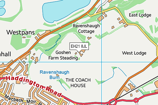 EH21 8JL map - OS VectorMap District (Ordnance Survey)