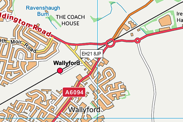 EH21 8JP map - OS VectorMap District (Ordnance Survey)