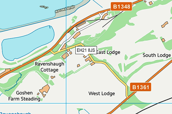 EH21 8JS map - OS VectorMap District (Ordnance Survey)