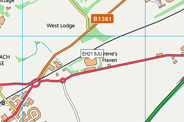 EH21 8JU map - OS VectorMap District (Ordnance Survey)