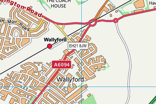 EH21 8JW map - OS VectorMap District (Ordnance Survey)