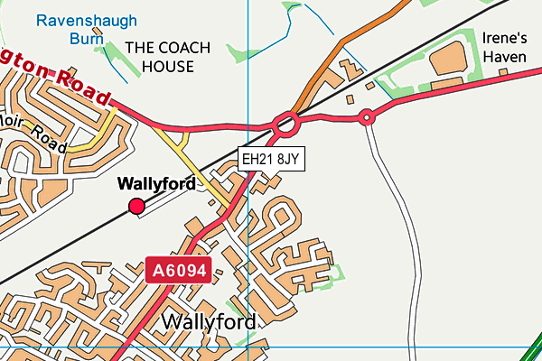 EH21 8JY map - OS VectorMap District (Ordnance Survey)