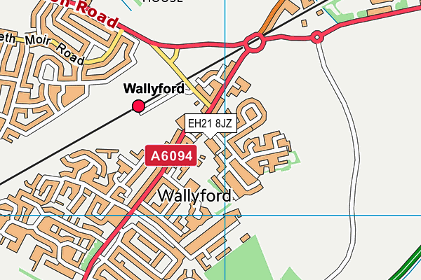 EH21 8JZ map - OS VectorMap District (Ordnance Survey)