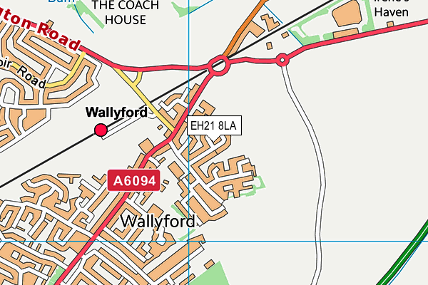 EH21 8LA map - OS VectorMap District (Ordnance Survey)