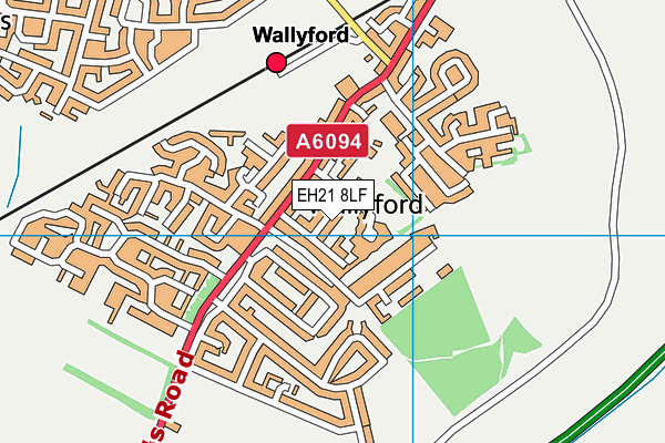 EH21 8LF map - OS VectorMap District (Ordnance Survey)