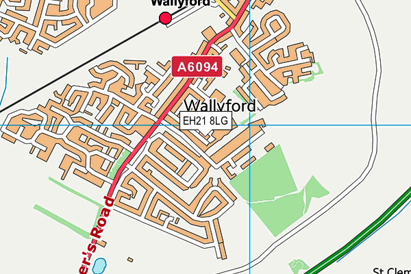 EH21 8LG map - OS VectorMap District (Ordnance Survey)