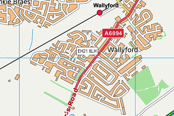 EH21 8LH map - OS VectorMap District (Ordnance Survey)