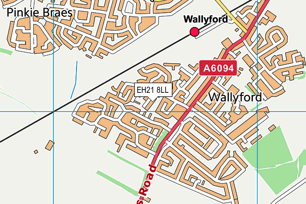 EH21 8LL map - OS VectorMap District (Ordnance Survey)