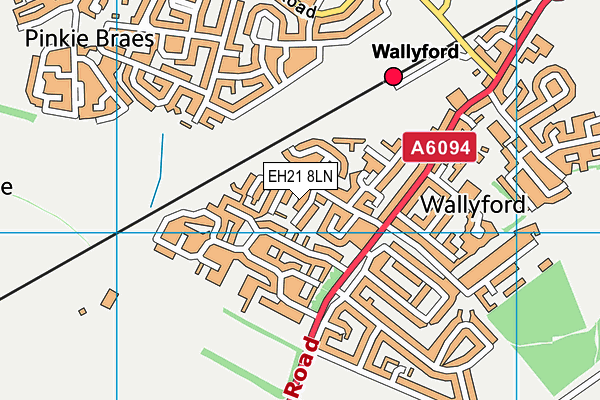 EH21 8LN map - OS VectorMap District (Ordnance Survey)