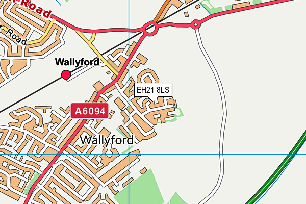 EH21 8LS map - OS VectorMap District (Ordnance Survey)