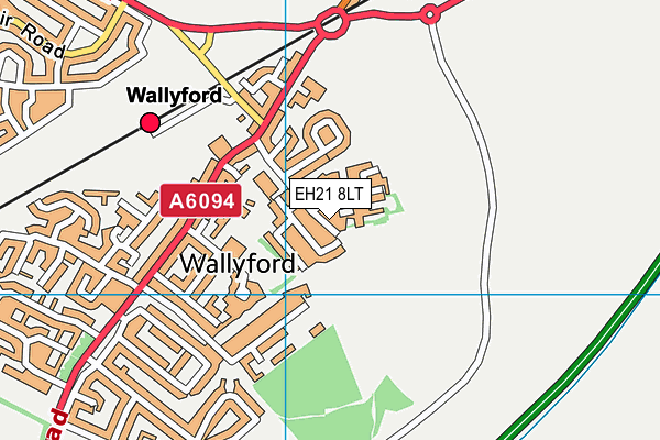 EH21 8LT map - OS VectorMap District (Ordnance Survey)