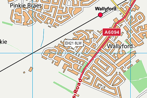 EH21 8LW map - OS VectorMap District (Ordnance Survey)