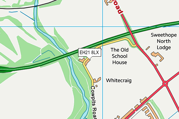 EH21 8LX map - OS VectorMap District (Ordnance Survey)