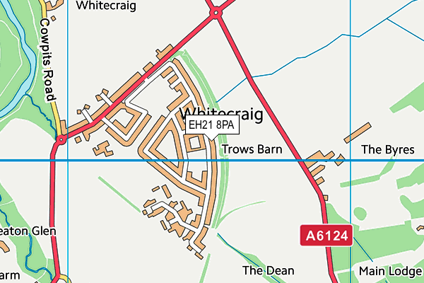 EH21 8PA map - OS VectorMap District (Ordnance Survey)