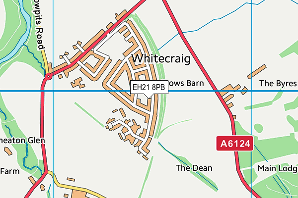 EH21 8PB map - OS VectorMap District (Ordnance Survey)