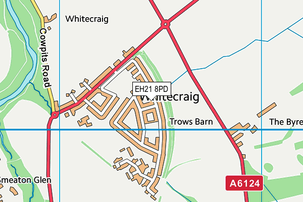 EH21 8PD map - OS VectorMap District (Ordnance Survey)