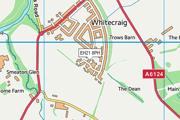 EH21 8PH map - OS VectorMap District (Ordnance Survey)