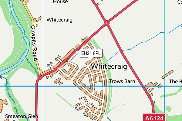 EH21 8PL map - OS VectorMap District (Ordnance Survey)